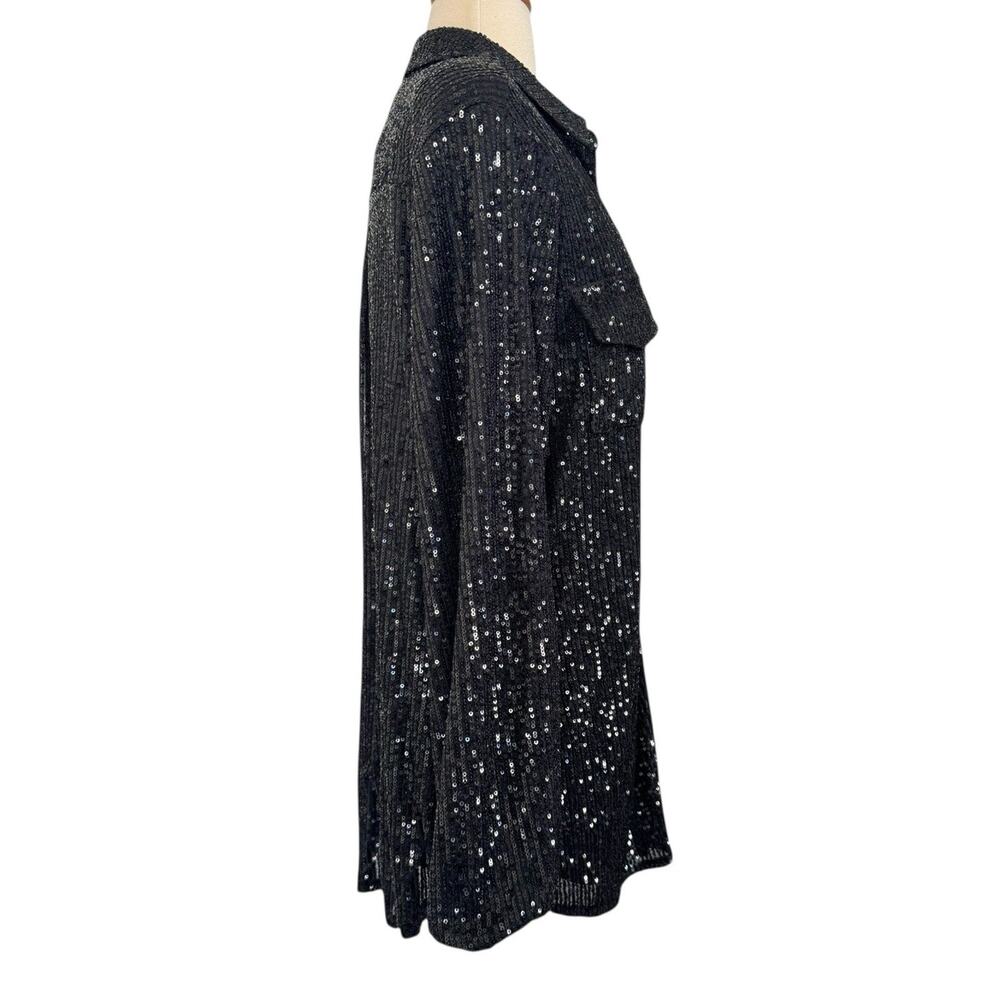 Guess Sequin Button Up Collared Boyfriend Holiday… - image 6